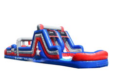 2026 45’ Patriot obstacle course with wet or dry dual lane slide 